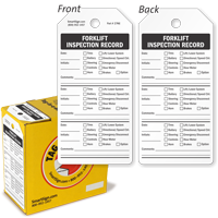 Forklift Inspection Record Tag in a Box with Fiber Patch