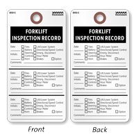 Forklift Inspection Tag With Fiber Patch