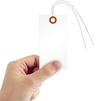 White HDPE Shipping Tags (with pre-attached wires)