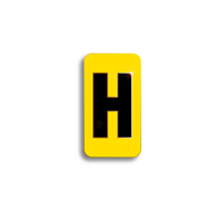 Character Black on Yellow "H" For Horizontal Mounting Holder
