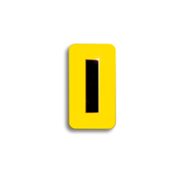 Character Black on Yellow "I" For Horizontal Mounting Holder