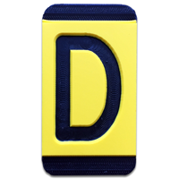 Horizontal Mounting  Character Black on Yellow "D"