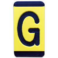 Horizontal Mounting  Character Black on Yellow "G"