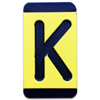 Horizontal Mounting  Character Black on Yellow "K"