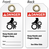 Keep Hands Fingers And Away Danger Tag
