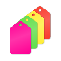 Multi Colored Fluorescent Merchandise Tags