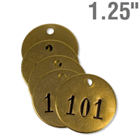 Numbered Brass Valve Tags