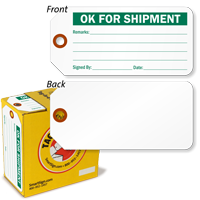 OK For Shipment Inspection Tag in a Box with Fiber Patch