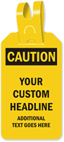 Customizable OSHA Caution Self Locking Plastic Tag With Tail
