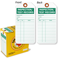Inspection / Test Record Inspection Tag in a Box