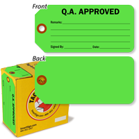 Q.A. Approved Inspection Tag in a Box with Fiber Patch