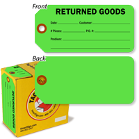 Returned Goods Tag in a Box with Fiber Patch