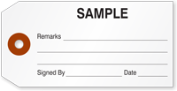 Sample Repair Tag