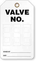Valve No. double-Sided Tag