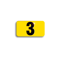 Character Black on Yellow "3" For Vertical Mounting Holder