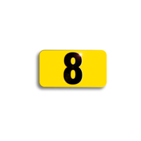 Character Black on Yellow "8" For Vertical Mounting Holder
