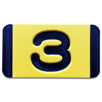 Vertical Mounting  Character Black on Yellow "3"