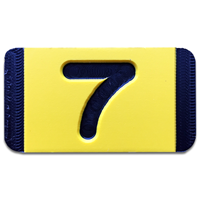 Vertical Mounting  Character Black on Yellow "7"