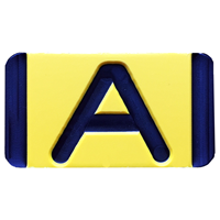 Vertical Mounting  Character Black on Yellow "A"