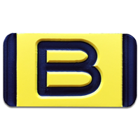 Vertical Mounting  Character Black on Yellow "B"