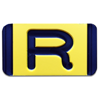 Vertical Mounting  Character Black on Yellow "R"