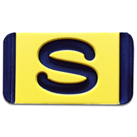 Vertical Mounting  Character Black on Yellow "S"