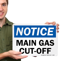 Main Gas Cut Off Sign