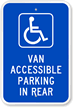Van Accessible Parking In Rear Handicap Parking Sign