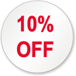 10 Percent Off Discount Sale Pricing Round Label