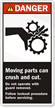 Crush Cut Lockout Procedure Before Servicing Danger Label