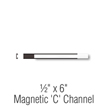 Magnetic 'C' Channel Label Holder, 1/2 in. x 6 in.