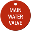 Main Water Valve Stock Engraved Valve Tag