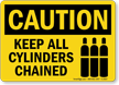 Caution Keep All Cylinders Chained Sign
