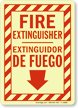 Bilingual Fire Extinguisher Extinguidor De Fuego Glow Sign