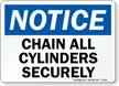 Notice Chain Cylinders Securely Sign