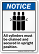 All Cylinders Be Chained Secured Upright Position Sign