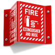 Fire Extinguisher and Hose Sign with Graphic