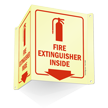 Glow In The Dark Projecting Fire Extinguisher Inside Sign