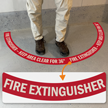 Fire Extinguisher   Keep Area Clear for 36 Inches, 2 Part Floor Sign