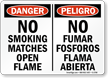 Bilingual No Smoking Matches Sign