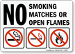 No Smoking Matches Open Flames (symbols) Sign