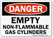OSHA Danger   Empty Non Flammable Gas Cylinders Sign