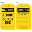 Caution Defective Do Not Use 2-Sided Tag
