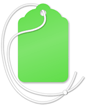 Fluorescent Green Merchandise Price Tag (with strings)