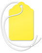Fluorescent Yellow Merchandise Price Tag (with strings)