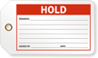 Hold Production Control Tag