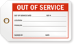 Out Of Service Production Control Tag