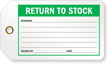 Return To Stock Production Control Tag
