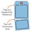 2-Part Blue Perforated Tag