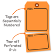 Fluorescent Orange Perforated Tag